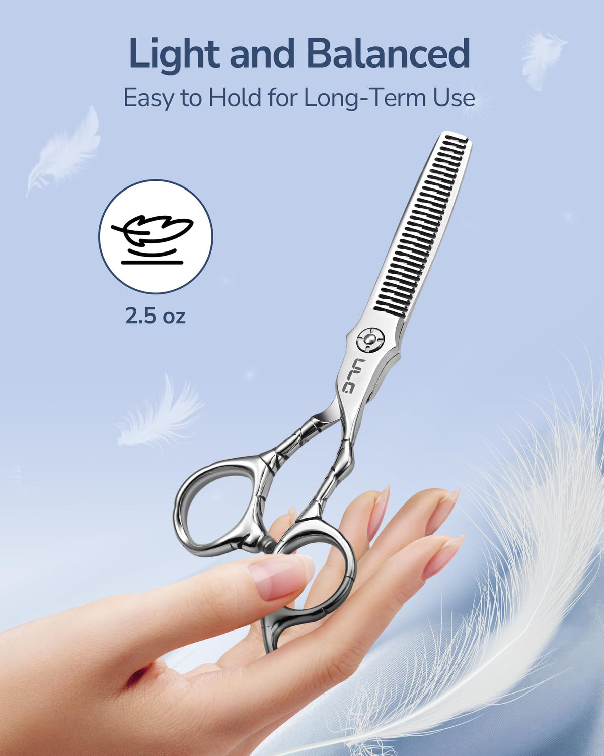 ULG thinning shears versatile for all hair types and wet or dry styling