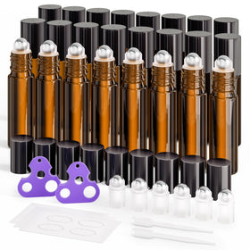 ULG amber glass roller bottle 10ml for precise essential oil application and UV protection.