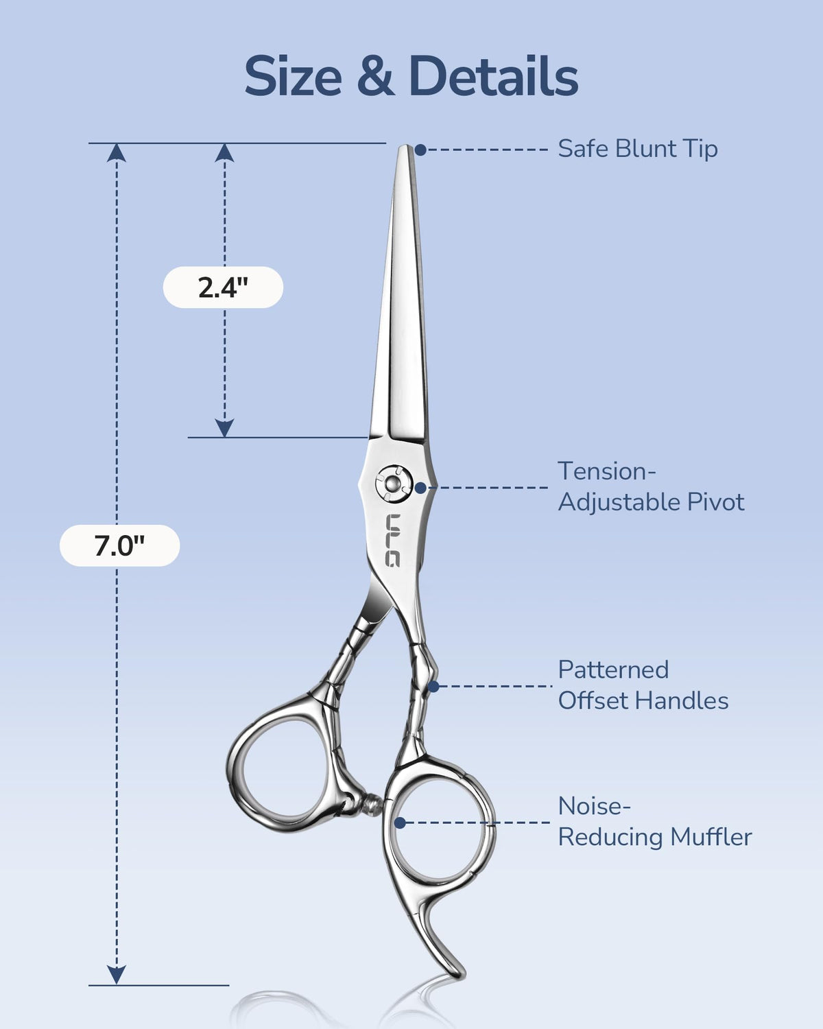Durable edge hold capable of thousands of cuts with ULG scissors