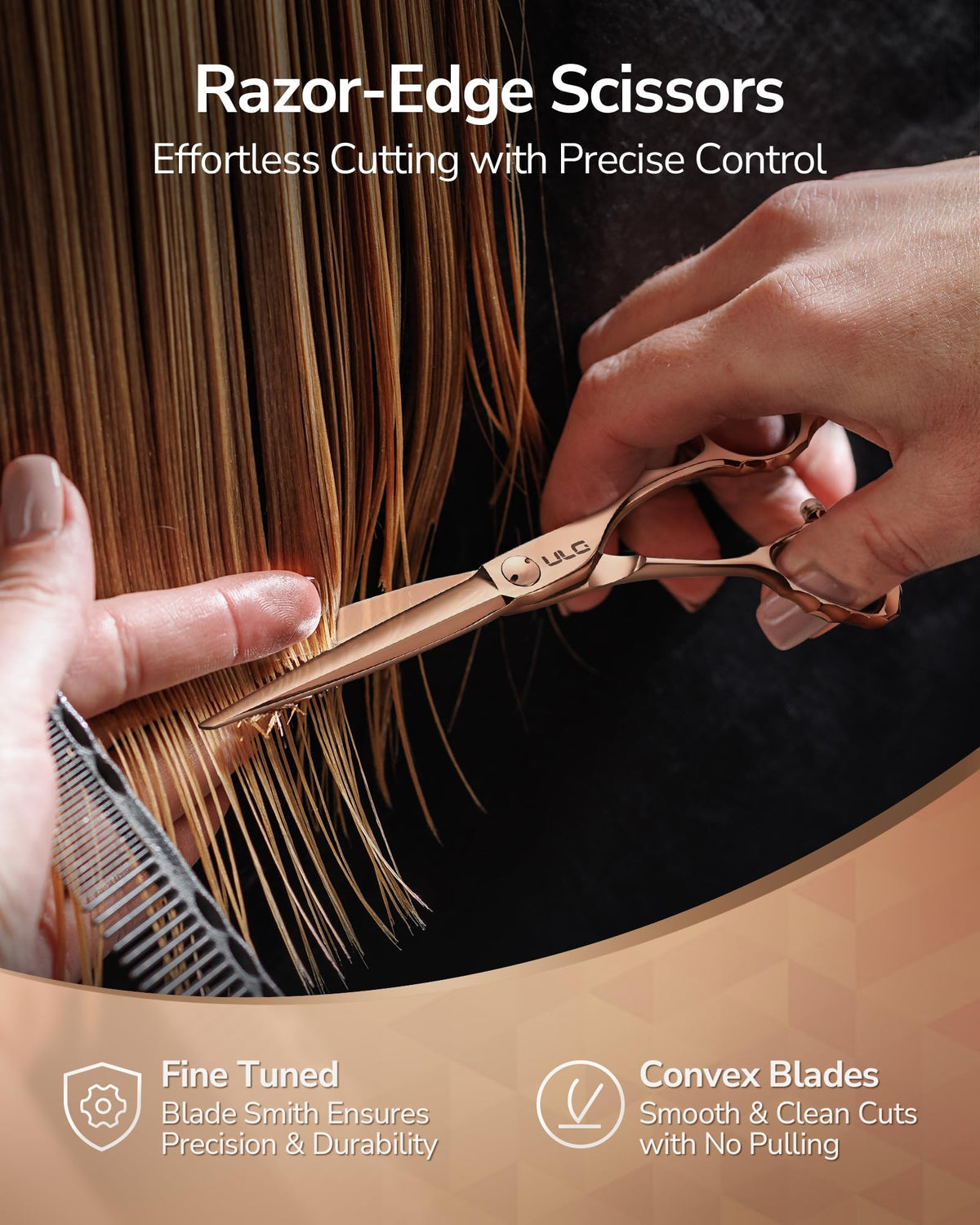 ULG ergonomic 3D offset handles reduce wrist strain during long styling sessions.