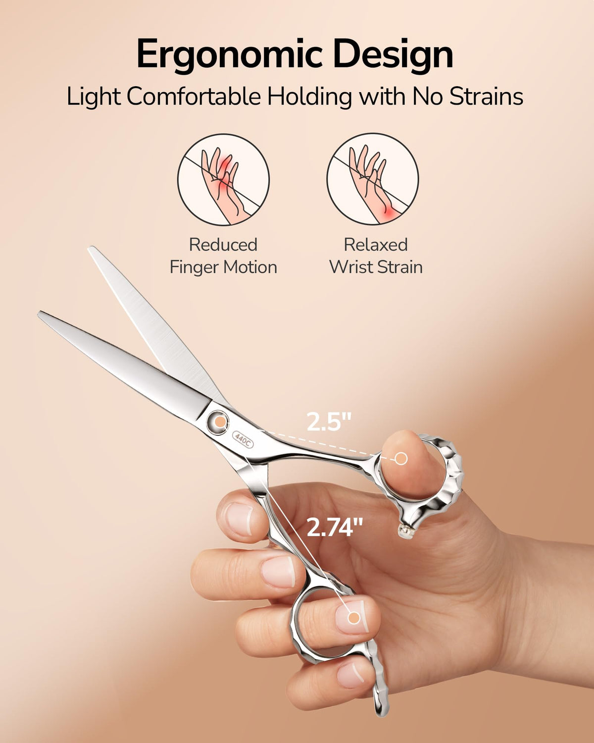 ULG ergonomic 3D offset handles reduce wrist strain during long styling sessions.