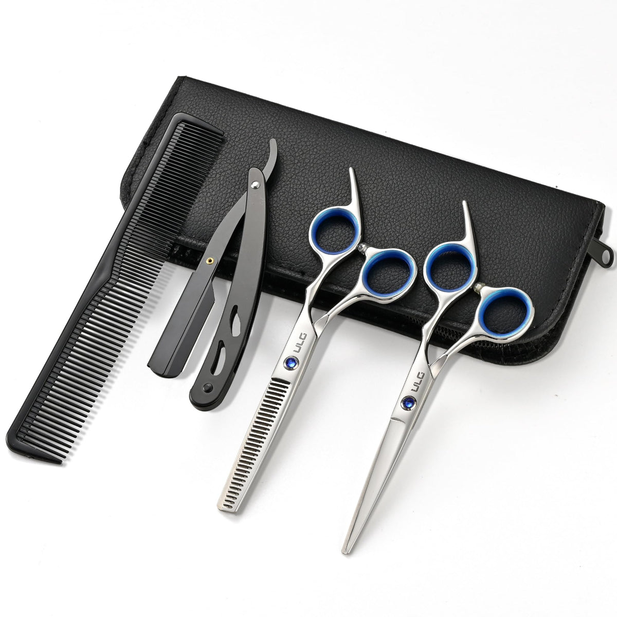 ULG hair cutting scissors 6.5 inch close-up with razor-edge blades for precision