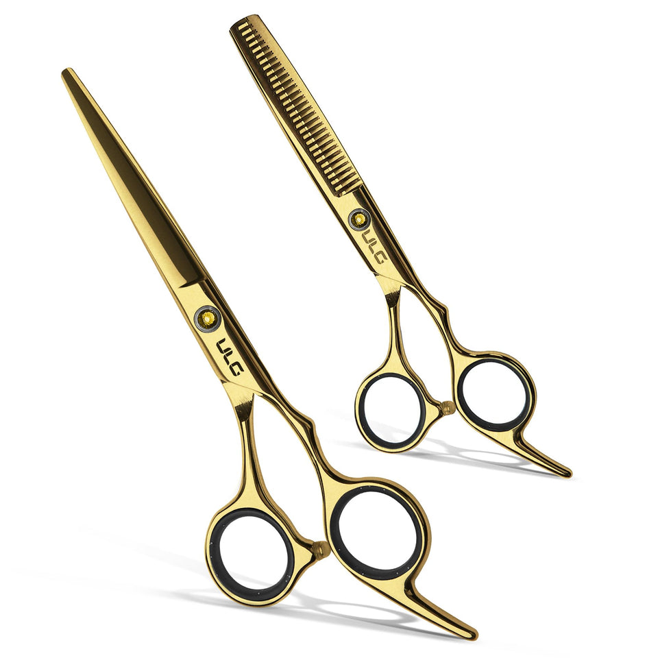 ULG hair cutting scissors gold 6.5-inch with balanced grip for precise cuts