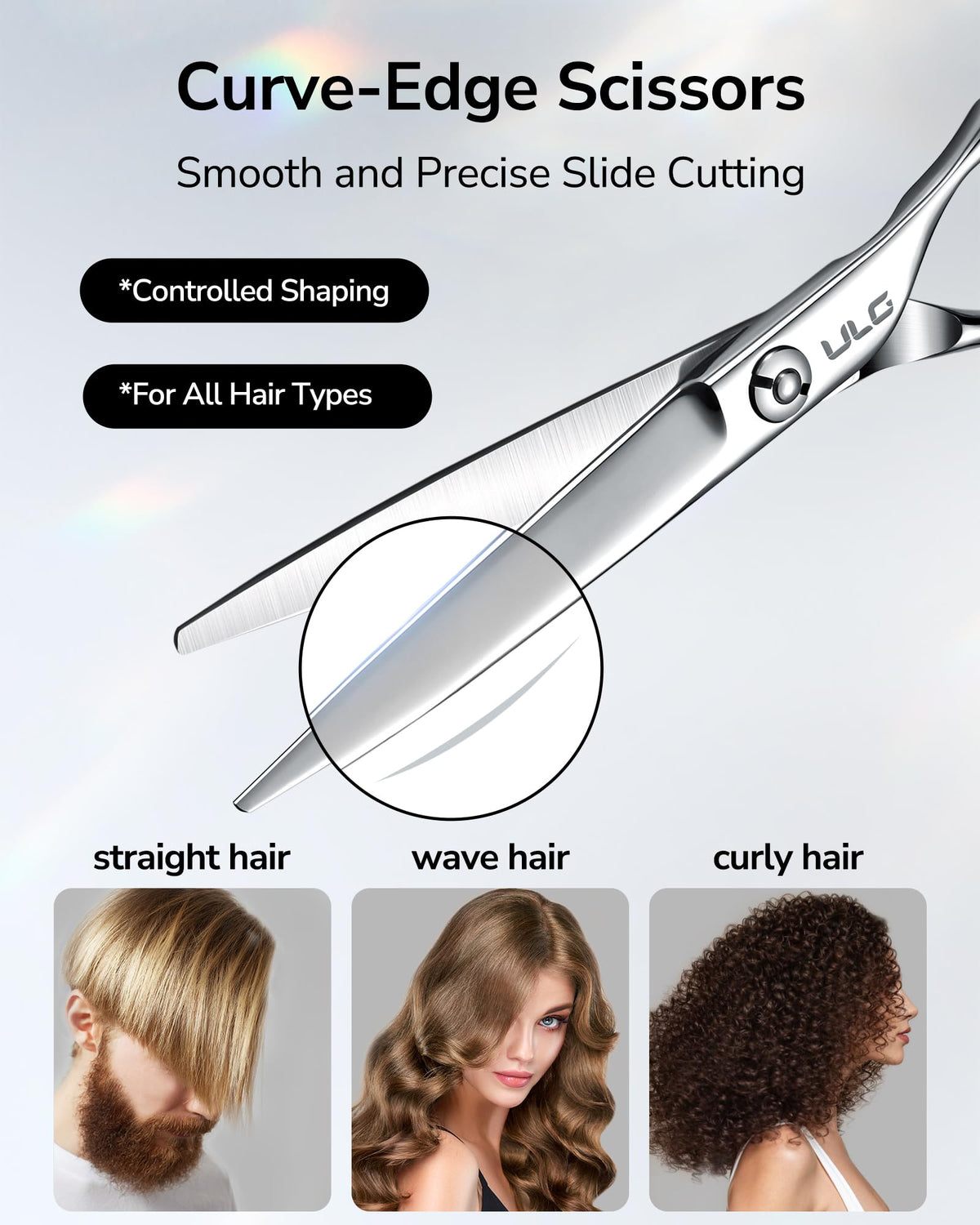 ULG 6.5-inch barber scissors ideal for professional salons and home haircutting