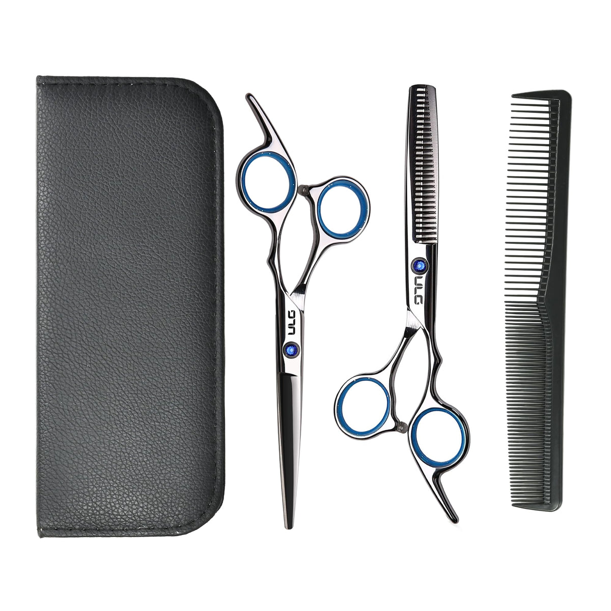 ULG hair cutting scissors blade closeup for precise, clean trims.