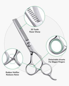 ULG thinning scissors blue sapphire pivot adds professional aesthetics