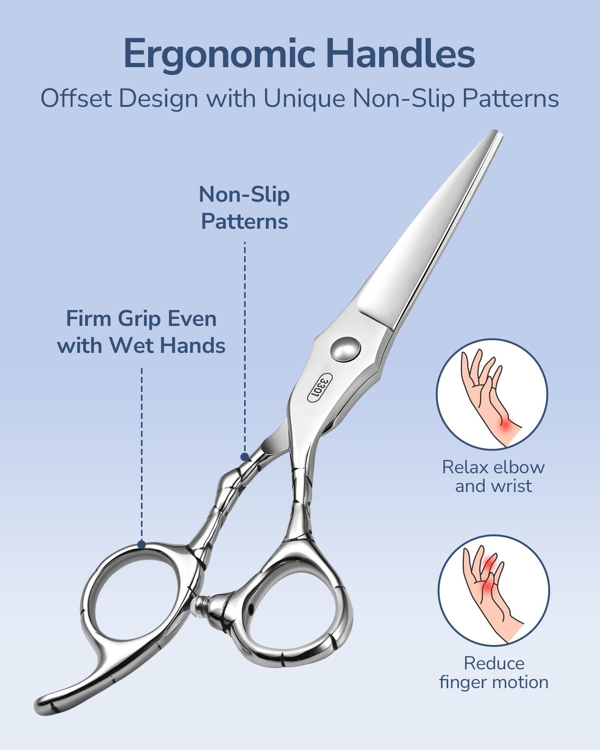 Close-up of hand-honed edge on ULG scissors