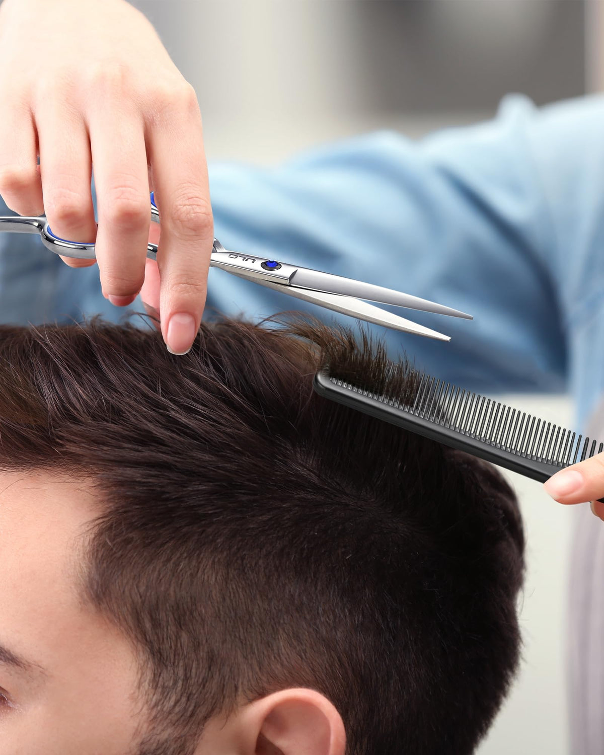 ULG professional barber kit includes scissors and thinning shears for salon use