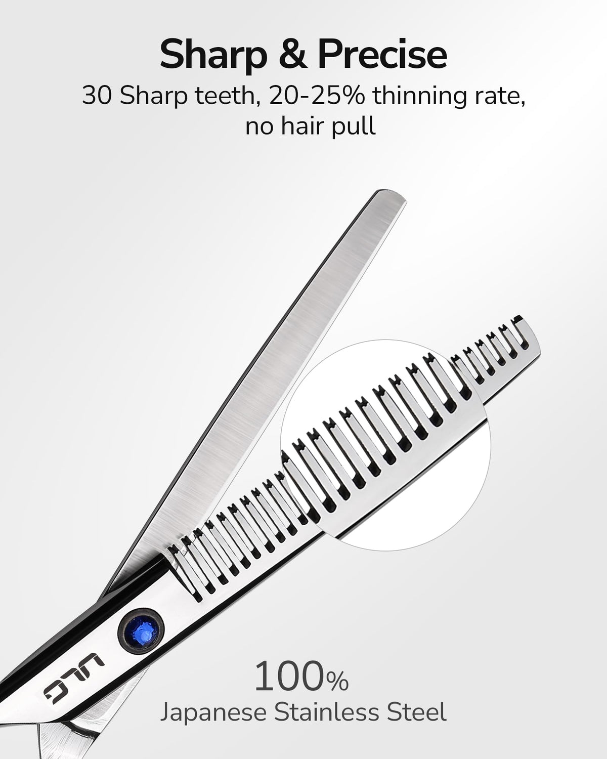 ULG professional barber scissors with mirror finish for a premium look.