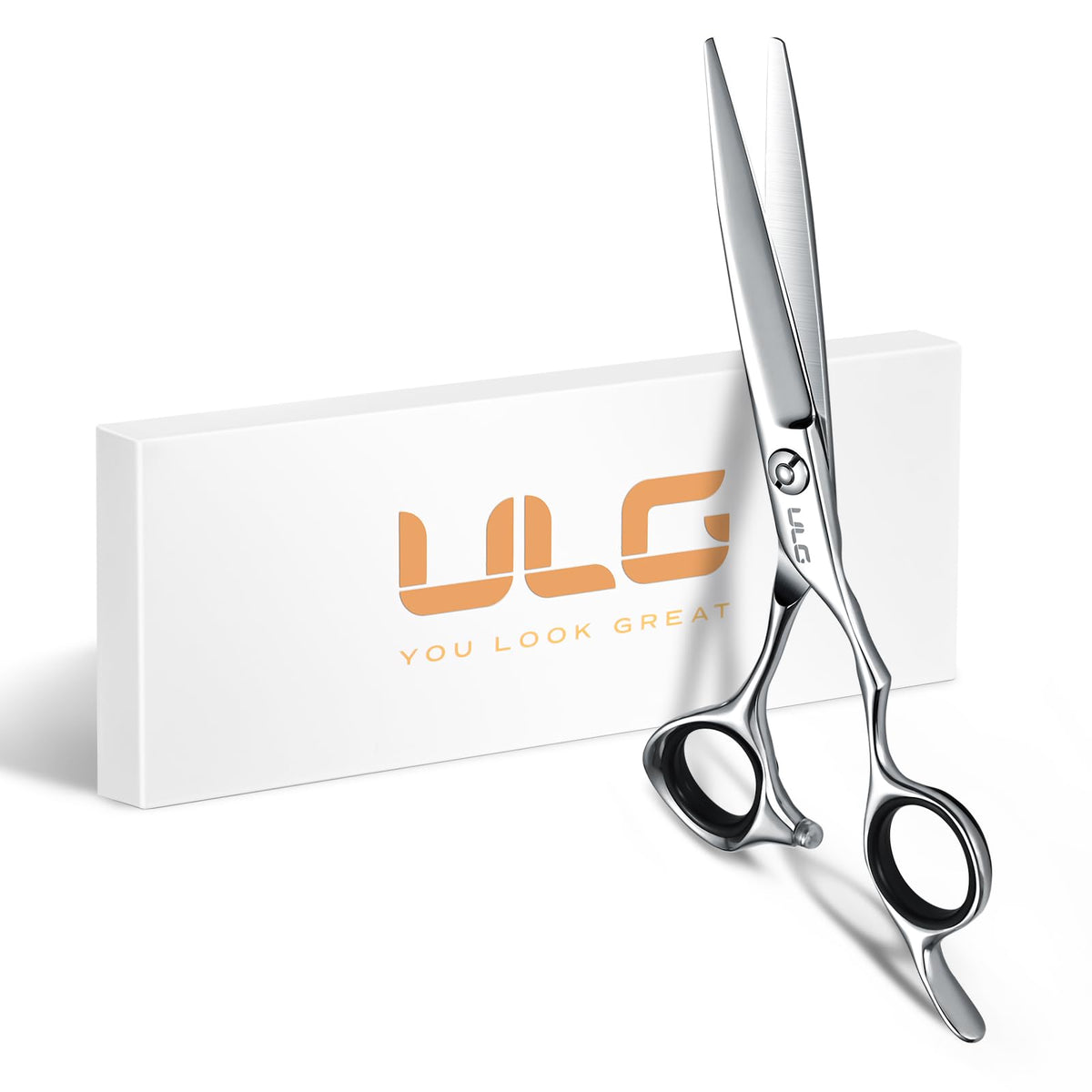 ULG professional hair cutting scissors 6.5 inch blades close-up for precise trims