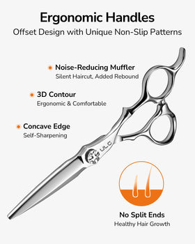 ULG right-handed professional scissors suited for barbers and home users.