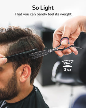 ULG salon kit includes professional scissors and thinning shears for home or studio use.