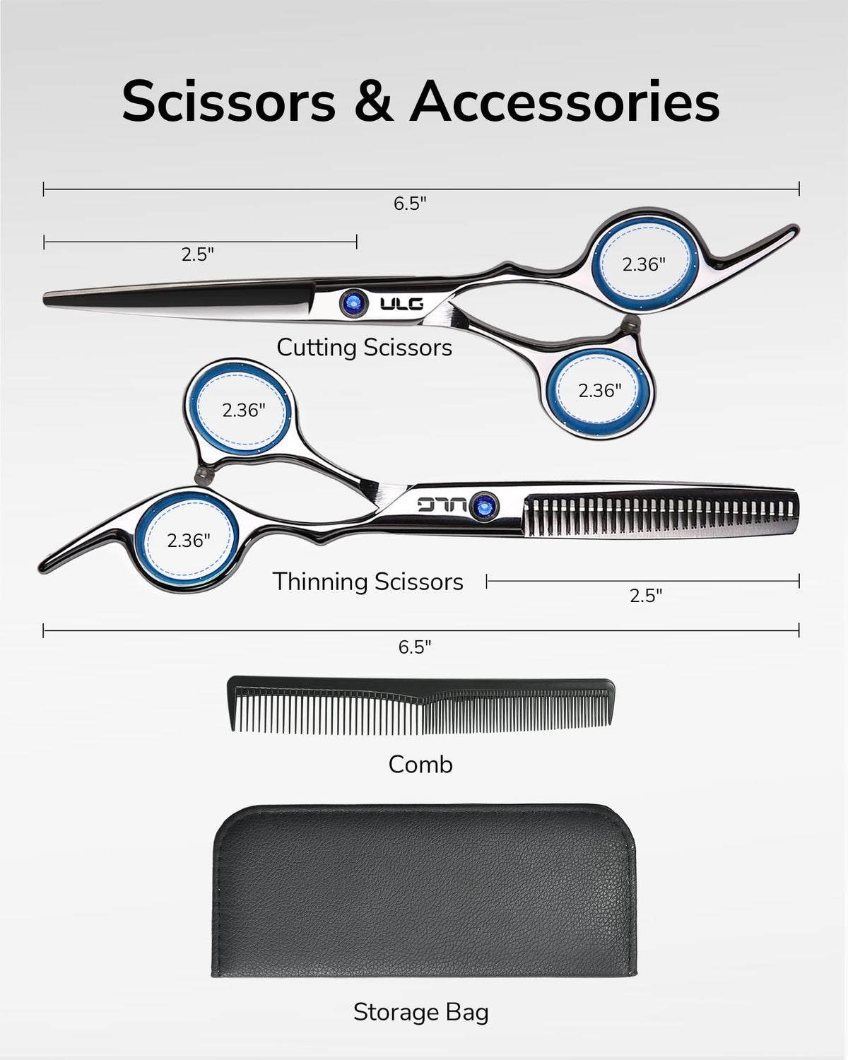 ULG silver mirror polish finish on blades for premium aesthetics and glide.