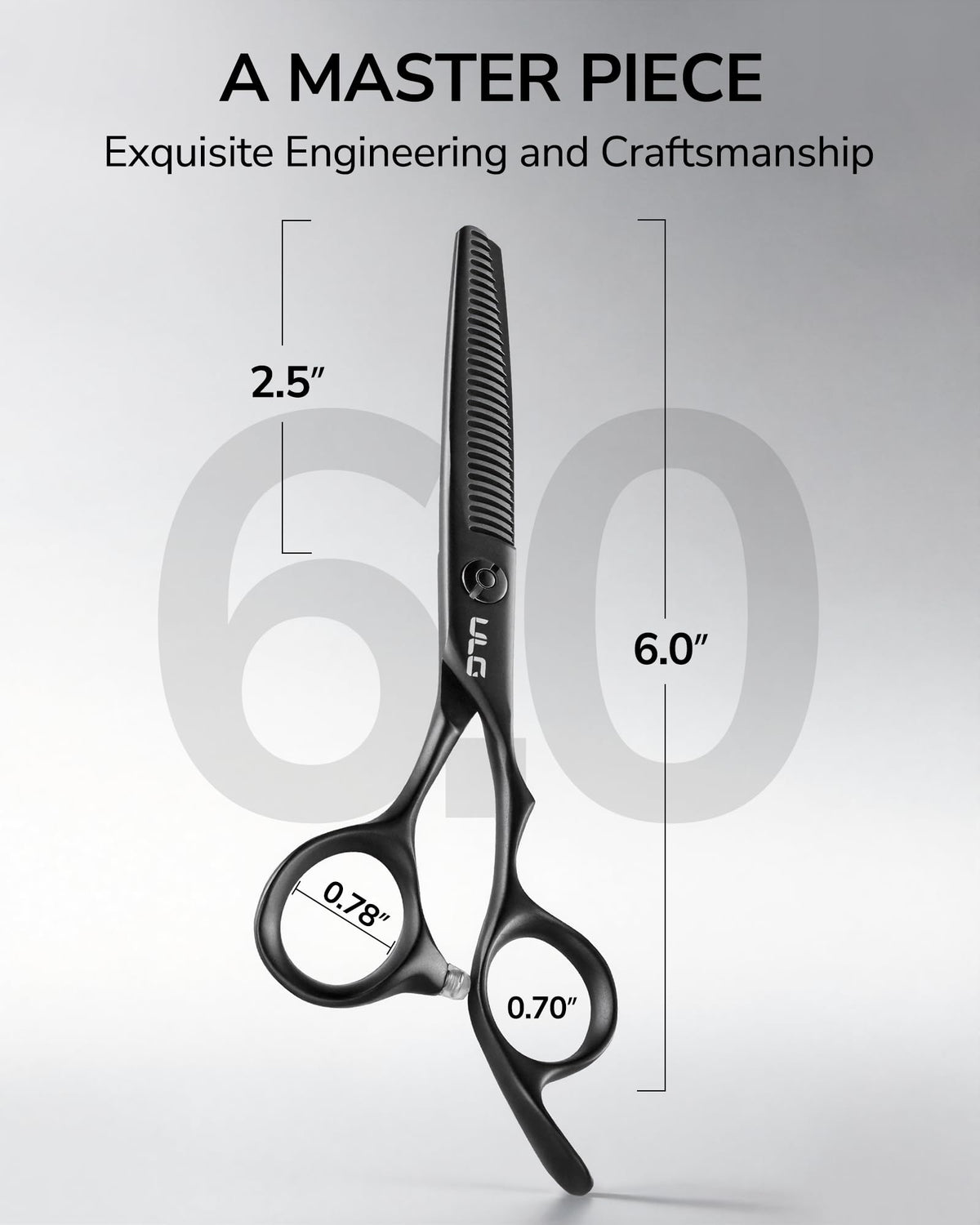 ULG Texturizing Shears ergonomic offset handles reduce wrist strain.