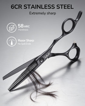 ULG Texturizing Shears with matte black Teflon coating for a secure grip.