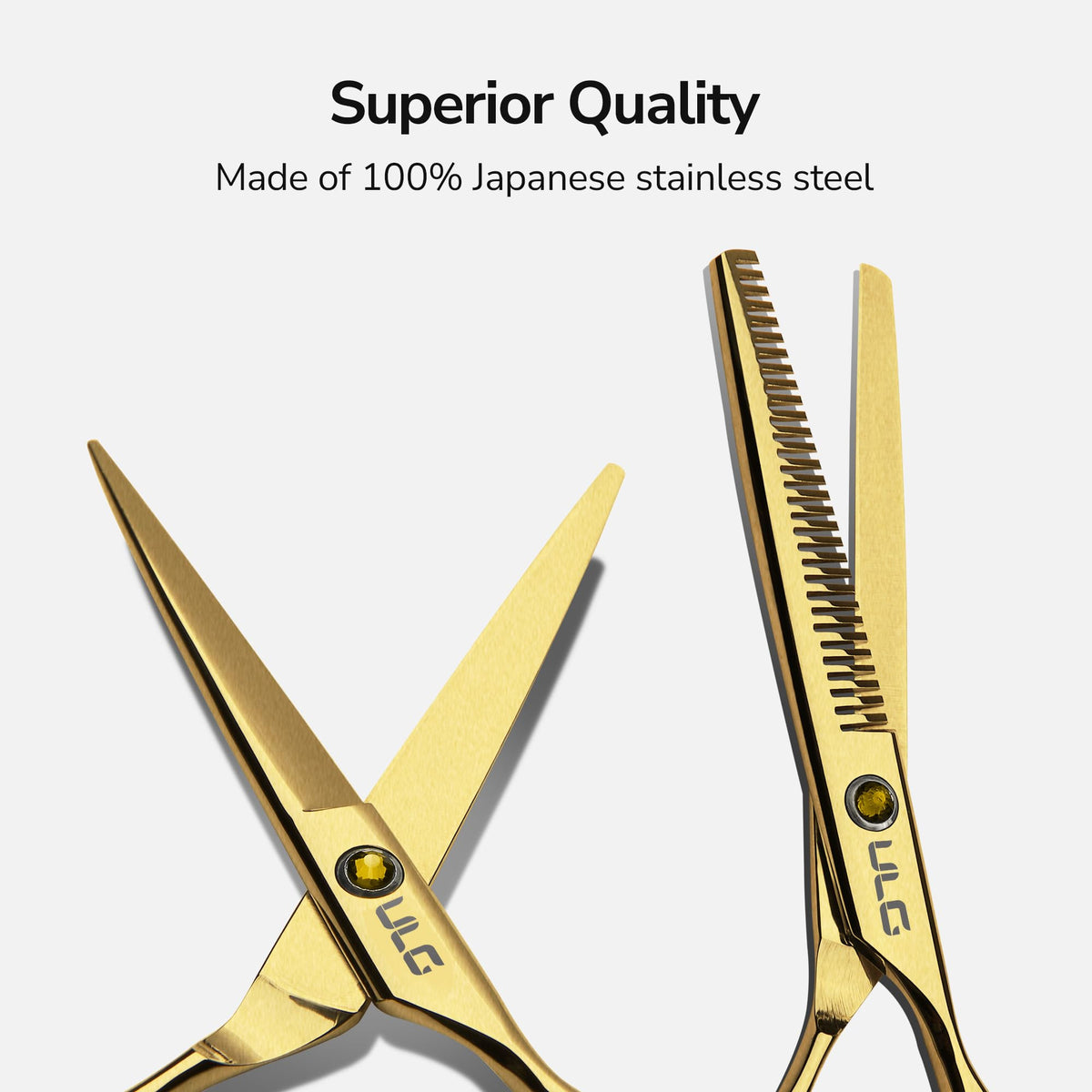ULG thinning shears close-up showing 30 teeth for texture and layering