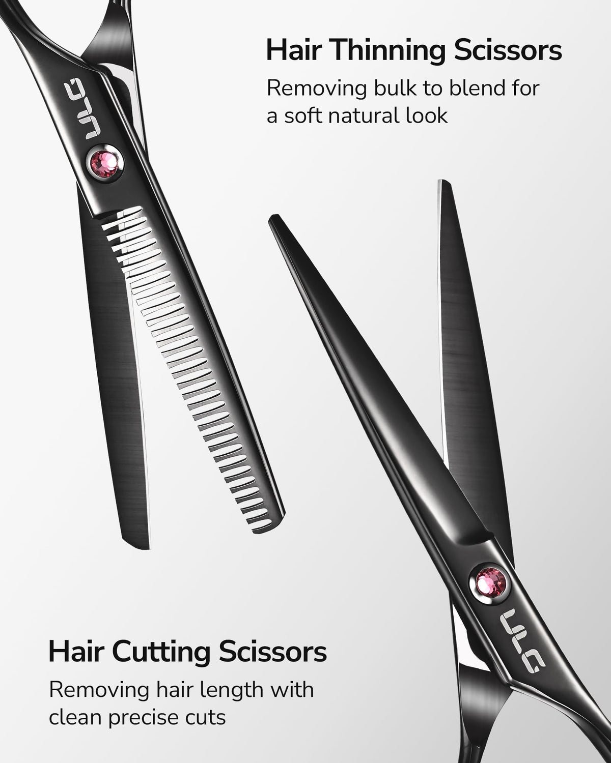 ULG thinning shears with 30 teeth for natural layering.
