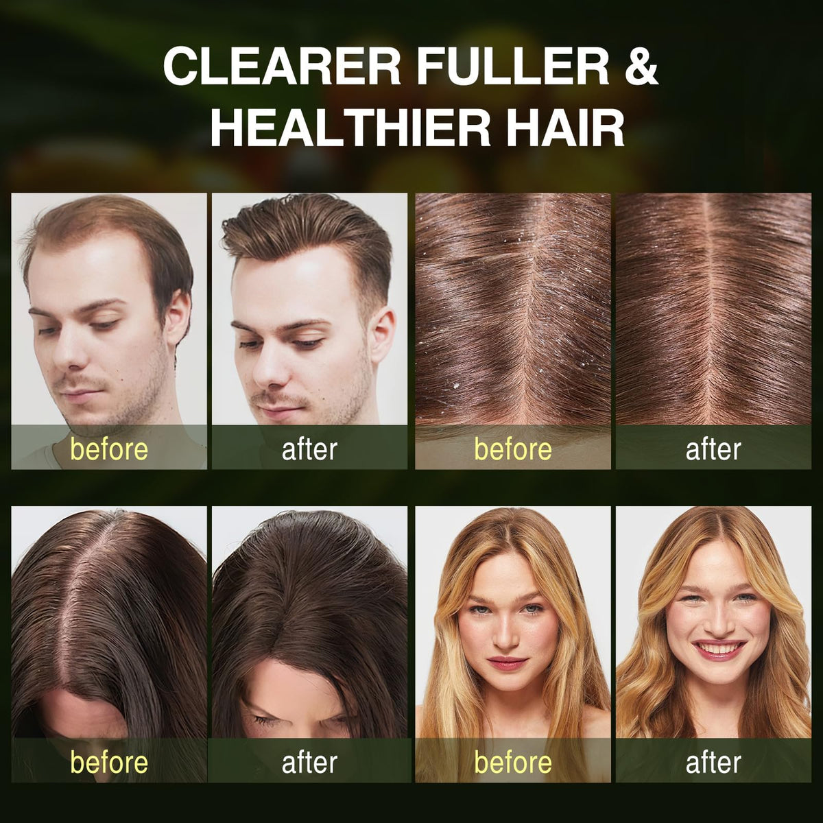 Ulluxe Batana hair strands with natural shine after washing.