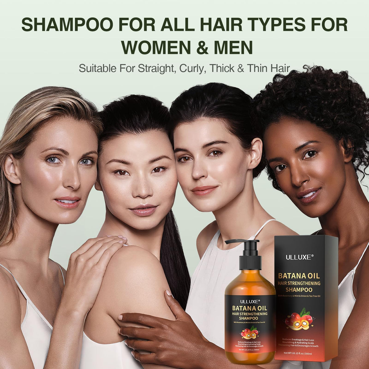 Ulluxe scalp-relief massage action during shampooing, suggesting soothing routine.