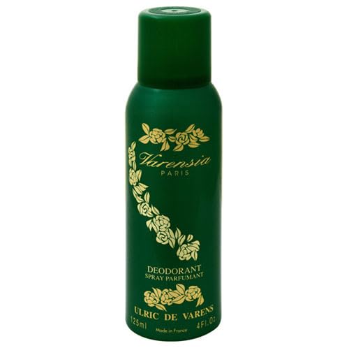 Ulric De Varens Varensia deodorant spray packaging for on-the-go freshness.