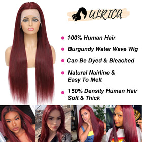 ULRICA straight burgundy wig delivers sleek, low-maintenance daily styling