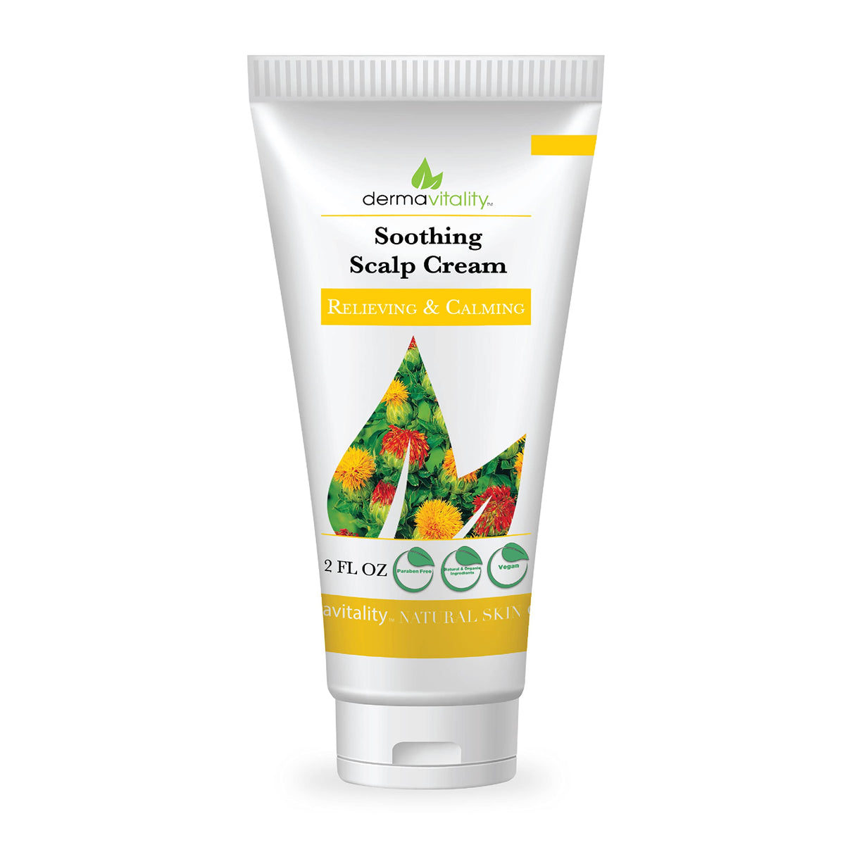 UltimateVitality Dermavitality scalp cream close-up highlighting a non-greasy, hydrating formula.
