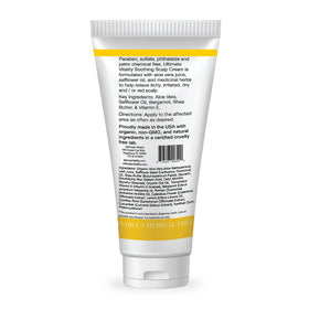 UltimateVitality Dermavitality cream applied to scalp illustrates gentle nourishment and hydration.
