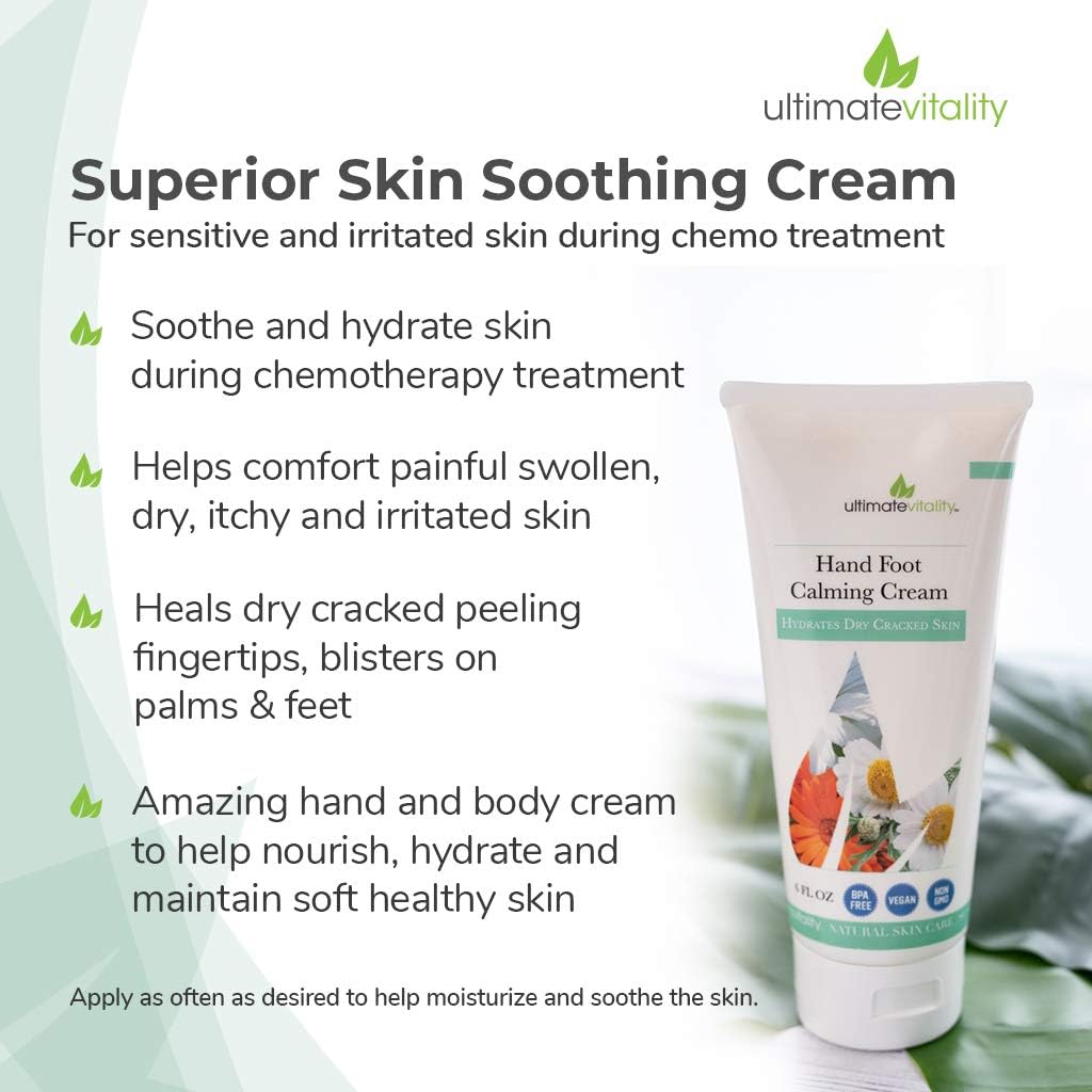 Plant-rich formula of UltimateVitality Hand Foot Cream with Aloe Vera and Shea Butter.
