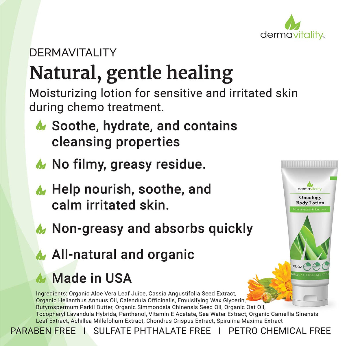 UltimateVitality Oncology Cream label, paraben-free and dye-free formula