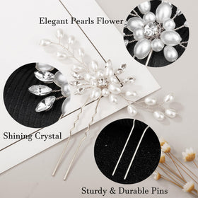 ULTIMUTE hair pin close-up showing rhinestones and pearls for glamorous styling.