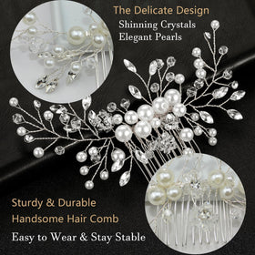 ULTIMUTE gold rhinestone hair pin enhances elegant wedding styling.