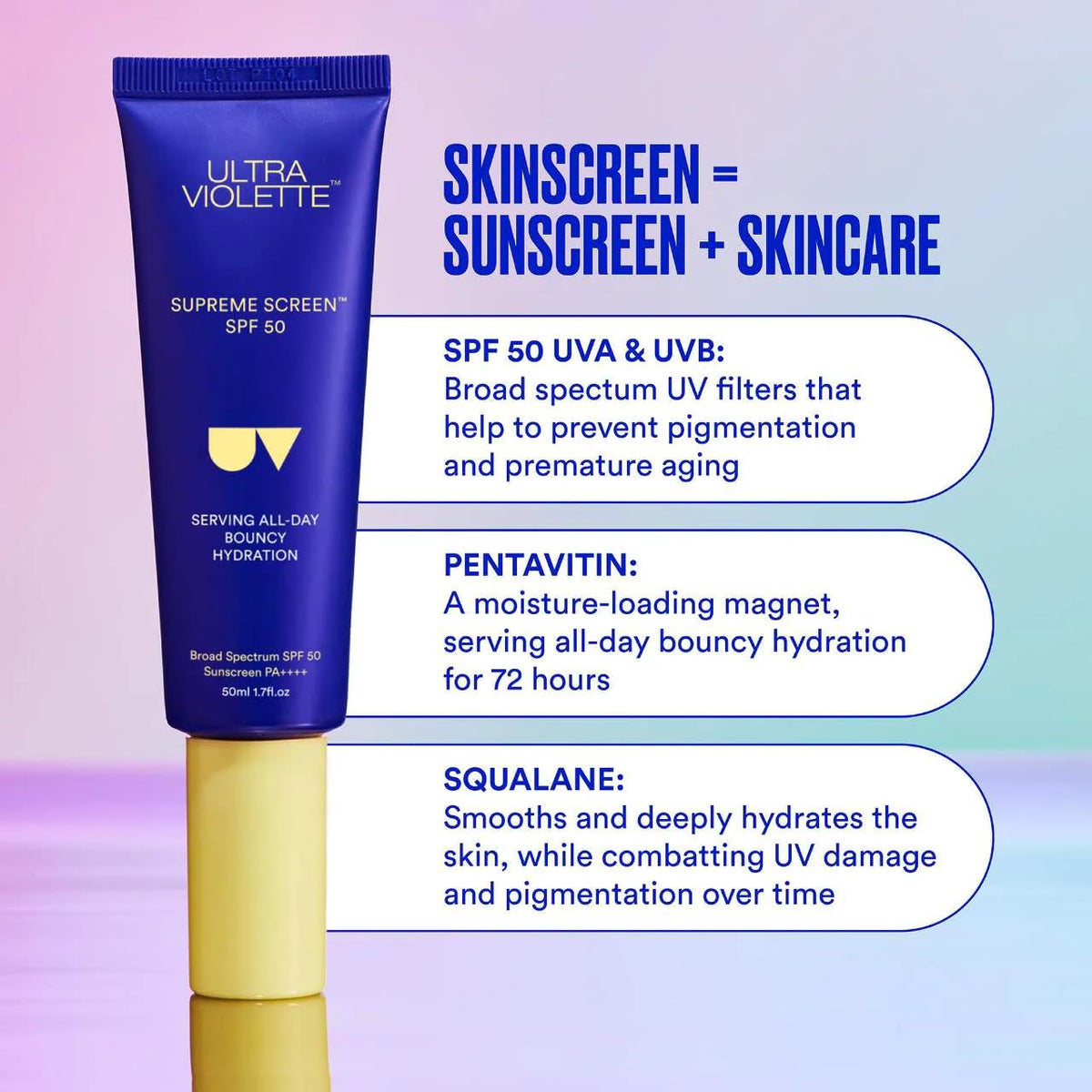 Swatch of Ultra Violette Supreme Screen as a makeup base.