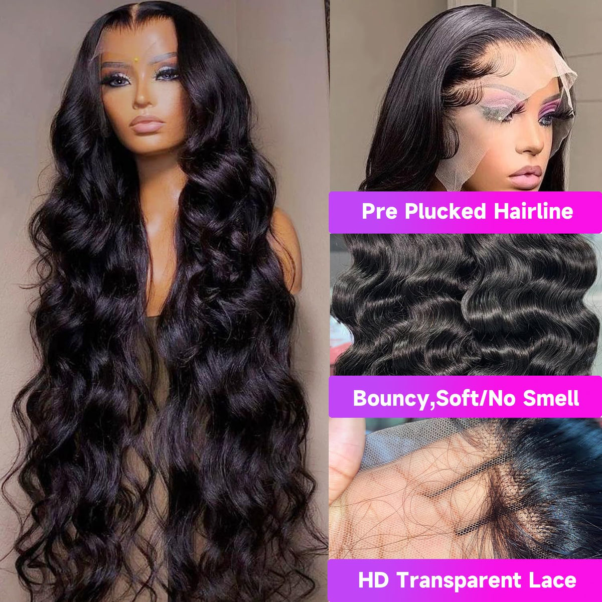 UltraFlower 13x6 lace front supports versatile middle or side parts.