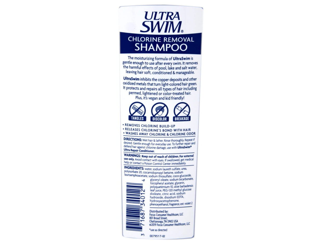 UltraSwim protective coating on hair after wash helps resist chlorine later.