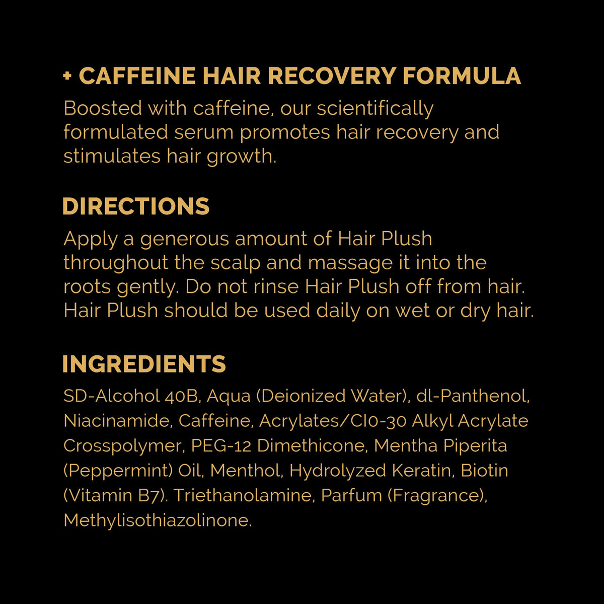 Ultrax Labs Hair Plush Serum drop applied on scalp for targeted use.