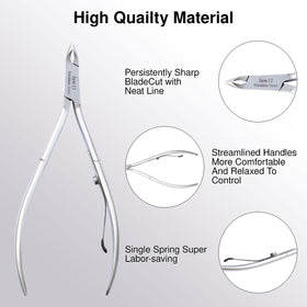 UM Supplies Cuticle Trimmer ergonomic handle offers a comfortable, controlled grip.