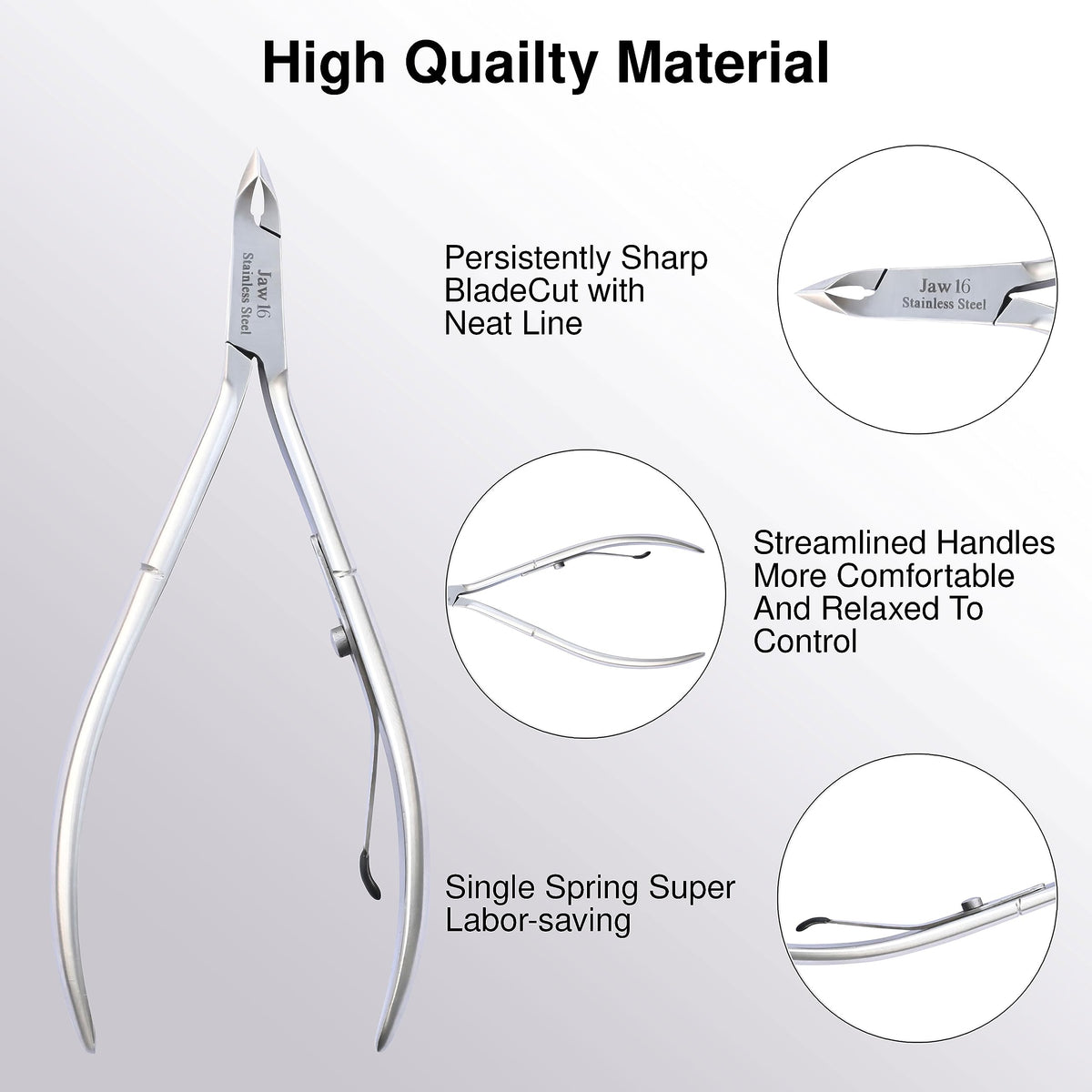 UM Supplies Cuticle Trimmer ergonomic handle design for comfortable grip during use
