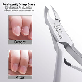 UM Supplies Cuticle Trimmer in use during a professional manicure session