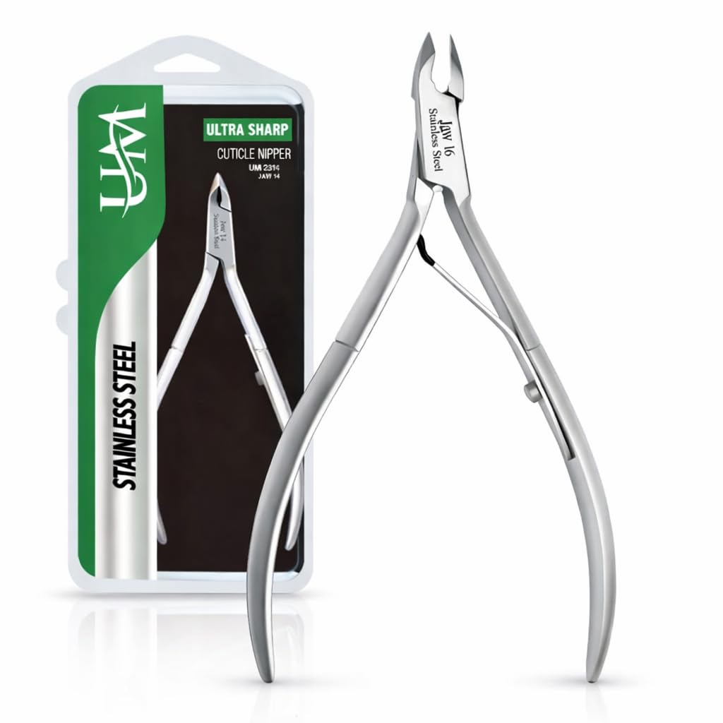 UM Supplies Cuticle Trimmer matte chrome grip enhances control during trimming