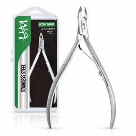 UM Supplies Cuticle Trimmer matte chrome grip enhances control during trimming