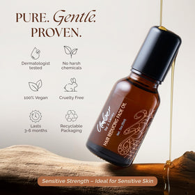 Umber By J. Lenay argan oil formula highlighting soothing skin and gentle care.