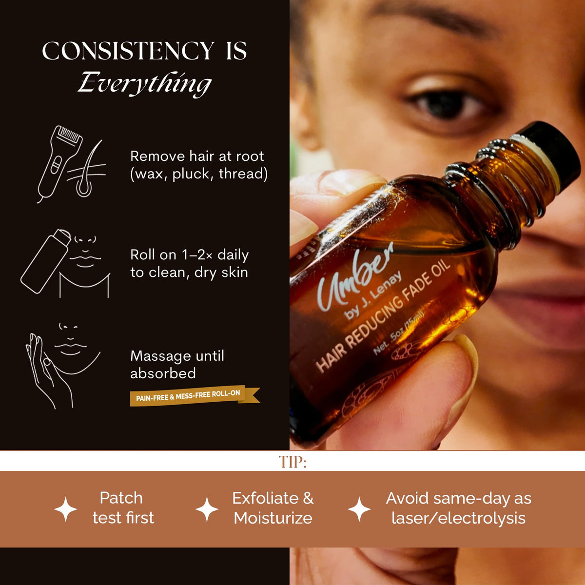 Umber By J. Lenay regular-strength bottle, suitable for travel.