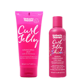 Umberto Giannini Curl Jelly jar close-up showing smoothing frizz control and shine.