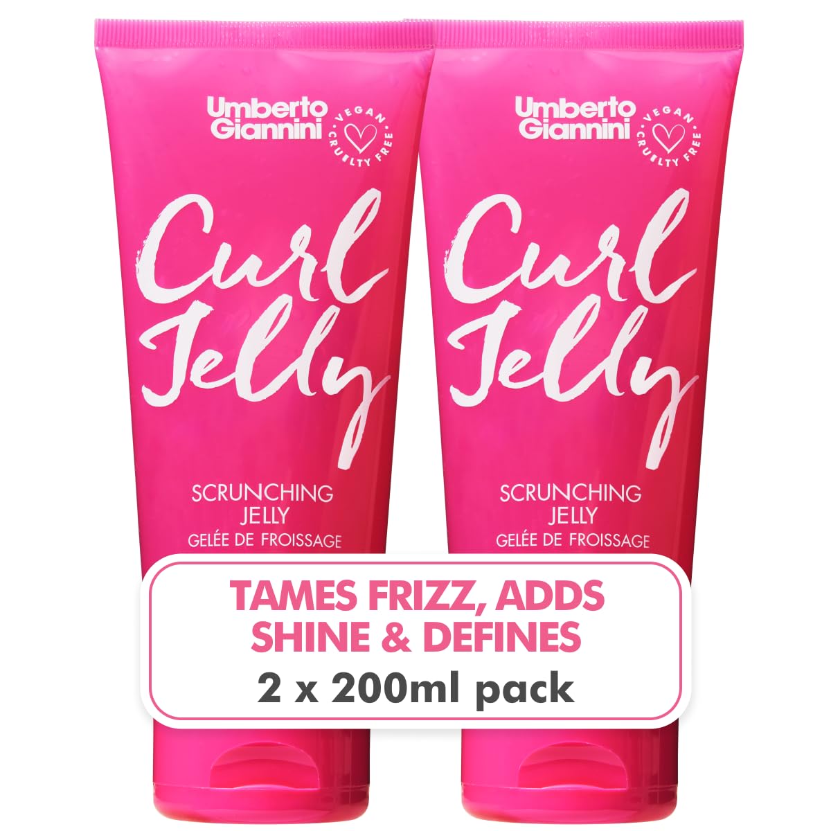 Umberto Giannini Curl Jelly Scrunching Bundle bottles shown together for frizz control and shine.