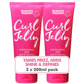 Umberto Giannini Curl Jelly Scrunching Bundle bottles shown together for frizz control and shine.
