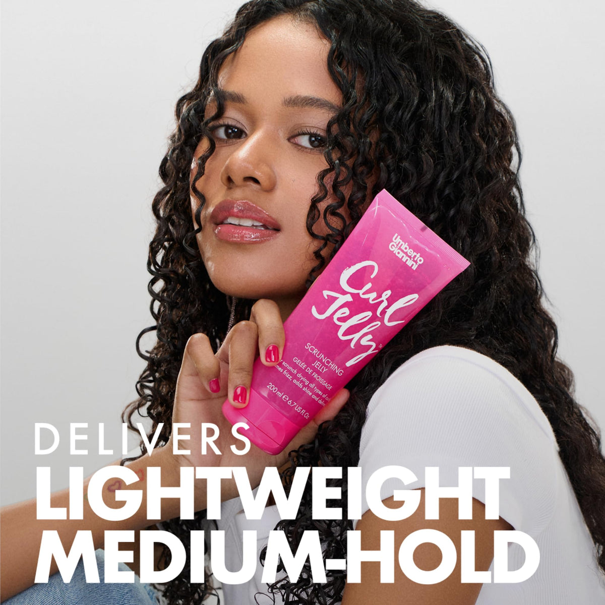 Umberto Giannini curls defined on waves after jelly application.