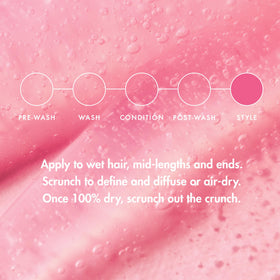 Diffuser-dried curls with added volume after scrunch-drying using Curl Jelly.