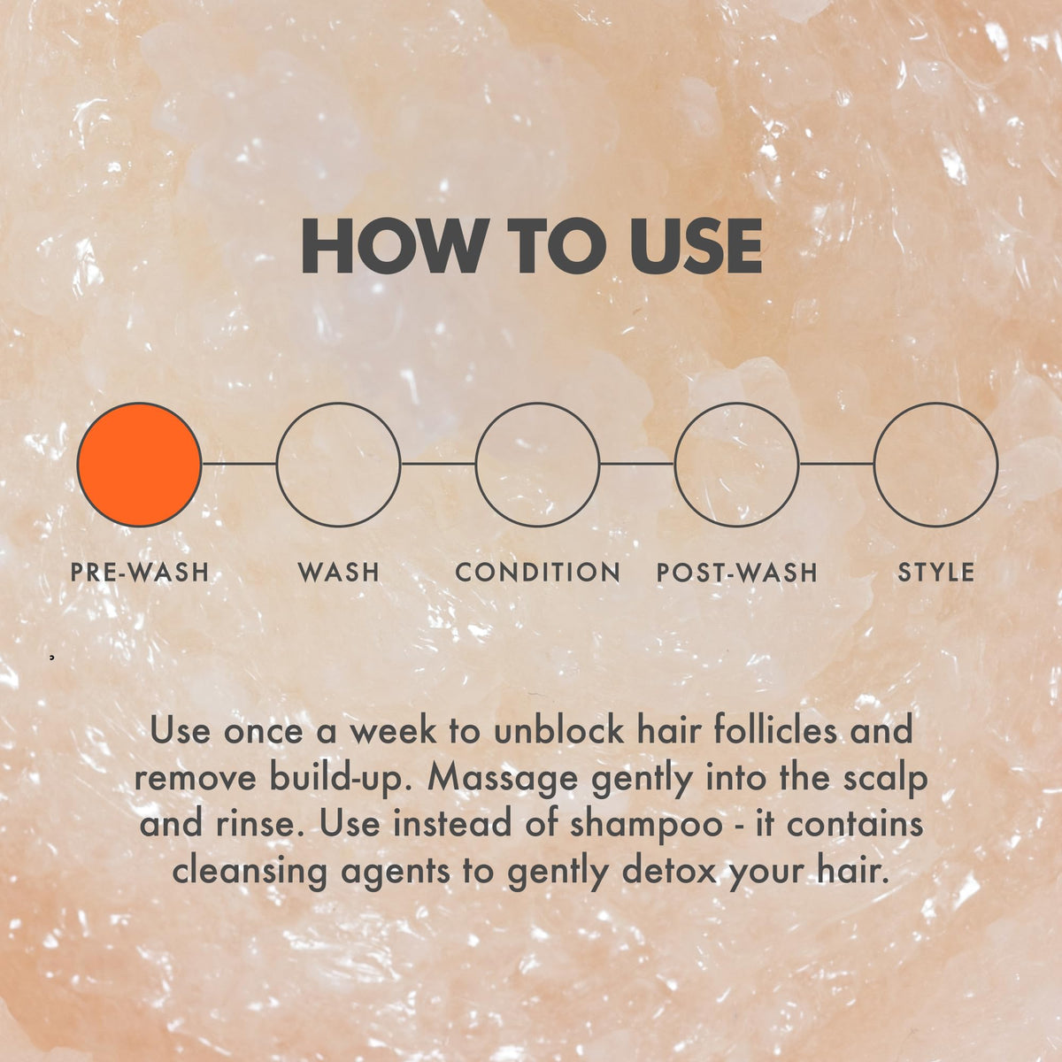 Umberto Giannini Grow Scrub ingredients list; caffeine complex and pea extract support scalp health.
