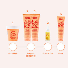 Umberto Giannini Grow Scrub packaging; compact tube convenient for home or travel.