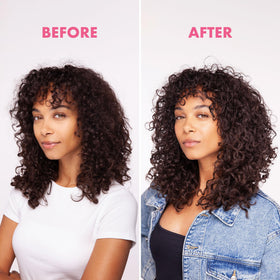 Vegan cruelty-free badge on product packaging for Umberto Giannini Curl Jelly.
